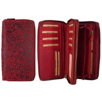 Hill Burry - GroßE GeldböRse Geldbeutel Geldtasche Damen Portemonnaie Leder Rot