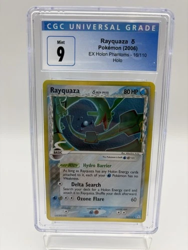 2006 POKEMON EX HOLON PHANTOMS #16 RAYQUAZA-HOLO CGC 9 Mint
