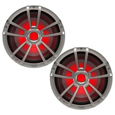 Pair QTY 2 of Infinity 10" 750W Peak Marine Multicolor LED Titanium Subwoofer