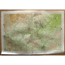 VALE OF TRENT Large Cloth Backed Vintage Map 1961 by Bartholomew