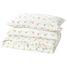 Duvet cover and pillowcase s , white/floral pattern, Full/Queen Double/Queen
