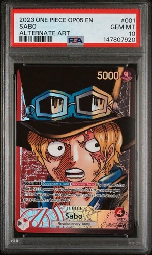 PSA 10 Sabo Alternate Art L OP05-001 Awakening of the New Era Foil One Piece