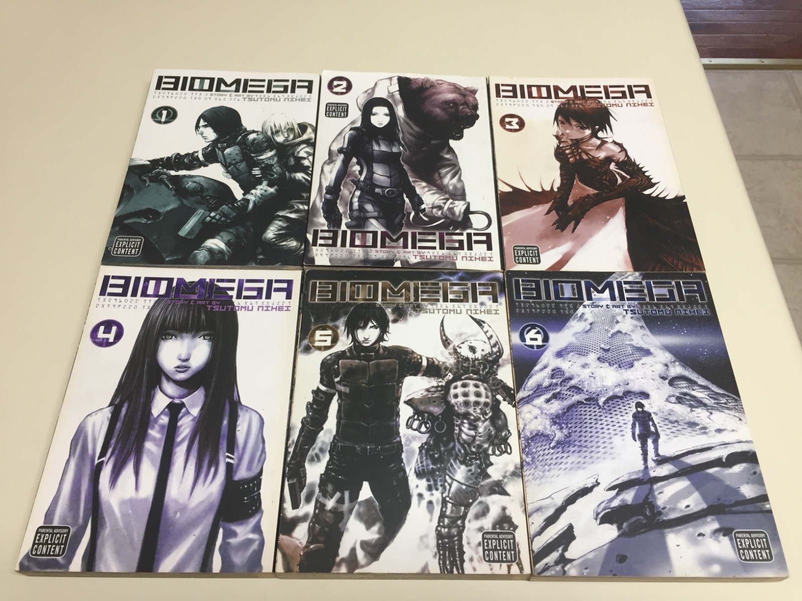 Biomega Manga Inglés Volumen 1-6 Juego Completo Serie Tsutomu Nihei 2 3 4 5