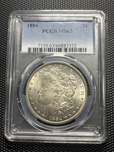 1884 Morgan Silver Dollar PCGS MS63 $1 Blast White Choice BU Better Eye Appeal