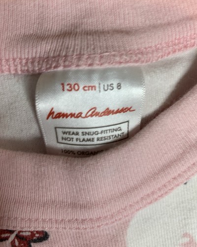 Hanna Andersson Pajama Set Girls Size 8 130cm Pink Bunnies Rabbits Easter Cotton - Picture 4 of 4