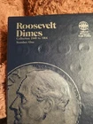 Whitman Roosevelt Dime Album 1946-1964 Partial Collection 33 Silver Dimes 90% Si