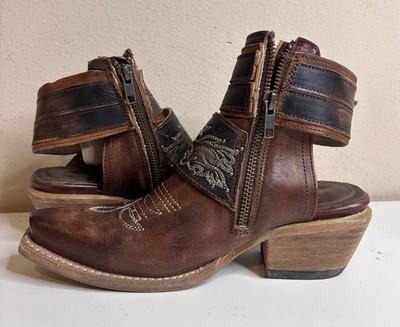 Freebird Steven Waylon Sexy Women s Size 5 Brown Leather Western Ankle Boots
