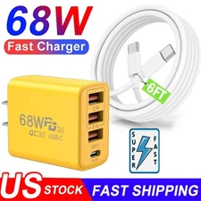 For Motorola Moto G (2026) 2025 2024 2023 68W USB-C Fast Wall Charger & Cable