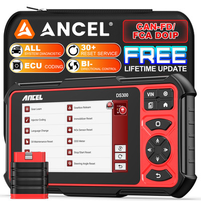 ANCEL DS300 Car Diagnostic Scan Tool Bi-directional OBD2 Scanner ECU Coding FCA