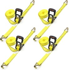 Heavy Duty Ratchet Straps 4 Premium 1.5" x 17' Tie Downs with Padded Handles