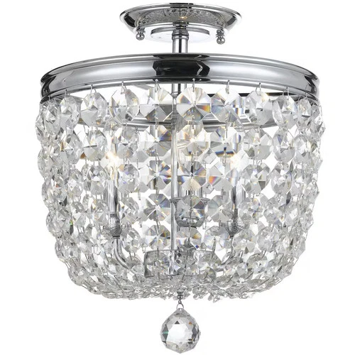 Crystorama 783-CH-CL-MWP Archer 11.5" 3-Light Crystal Semi Flush in Polished - Picture 1 of 2