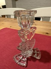 Vintage Art Deco Clear Cut Bagley Glass Candlestick – Duchess 3103 Design
