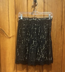 Robert Rodriguez Tan & Black Lace Skirt Size 4