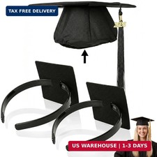 Aolamegs 2 Pcs Graduation Cap Headband, Anti-Fall Firm Hair Band Insert, Secure