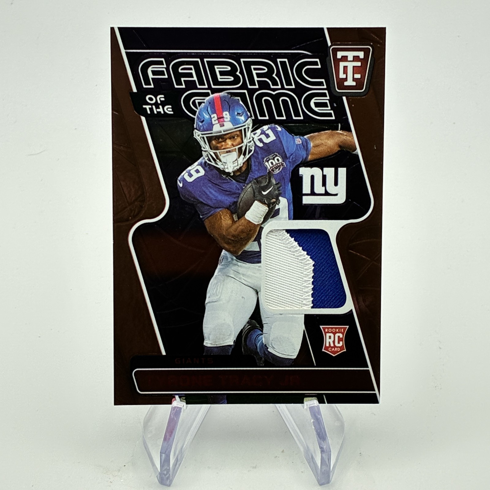 Tyrone Tracy Jr. Panini Totally Certified Fabric of the Game Rookies #FGRTTJ Mirror Red