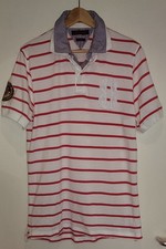 Tommy Hilfiger Polo Shirt mit rosa Streifen und Doppelkragen