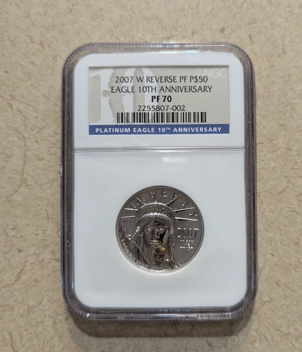 2007 W 10th Anniversary Platinum Set (2 coins) NGC PF 70 Reverse & Ultra Cameo