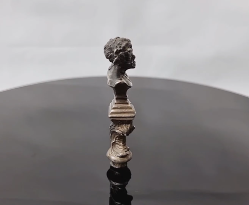Antique Victorian beautifully cast silver plated stamp seal handle featuring Pan - Video 1 of 1