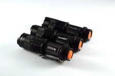 3Pack Mini CREE Mini Tactical Flashlight Focus Adjustable - Choose Color