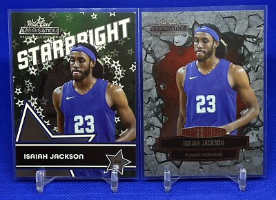 (2) 2021-22 Wild Card Alumination Draft-Driven Red #DD-14, SB-7 Isaiah Jackson