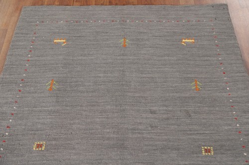 Soft and Plush Gray Gabbeh Hand-knotted Wool Rug 4x6 ft. - Picture 13 of 21