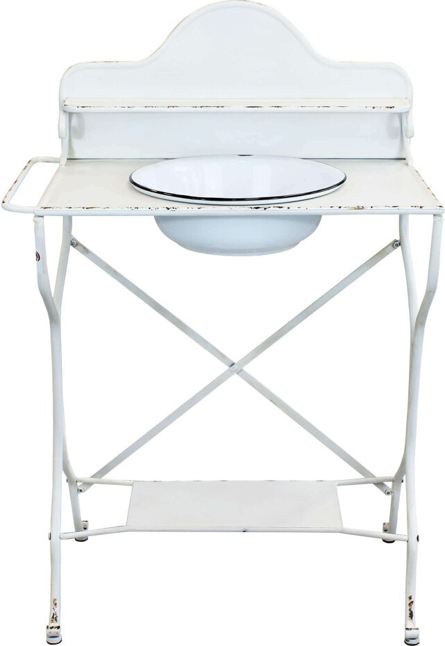 Lavabo da Giardino John in Acciaio Bianco 69x42cm | VivaGarden Design
