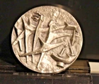 Fourth Commandments Coin  Sterling Silver Charter Edition Designer  Chaim Gross