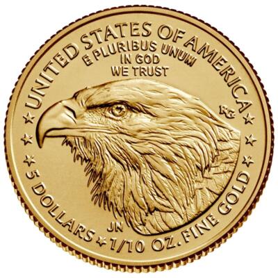 アメリカイーグル 1/10オンス　ピン　18k 8g 1/10 oz American Gold Eagle Coin Random Year (BU) $5 Gold Coin