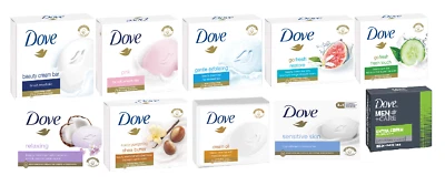 Dove Multicolor Dermatologically Approved 1/4 Moisturising Cream Bar Soap 90 g