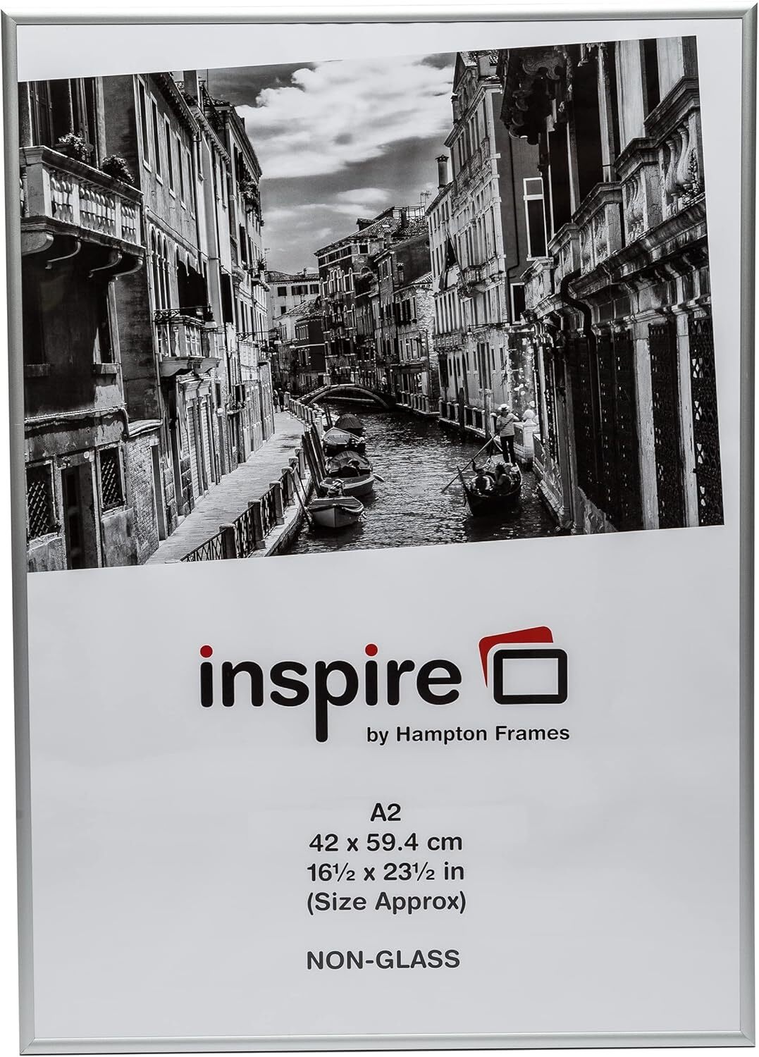 Рамки Hampton АЛЮМИНИЕВЫЕ формата А2 42х59см, сатинированные, окрашенные в серебристый цвет, Алюминиевые рамки для фотографий