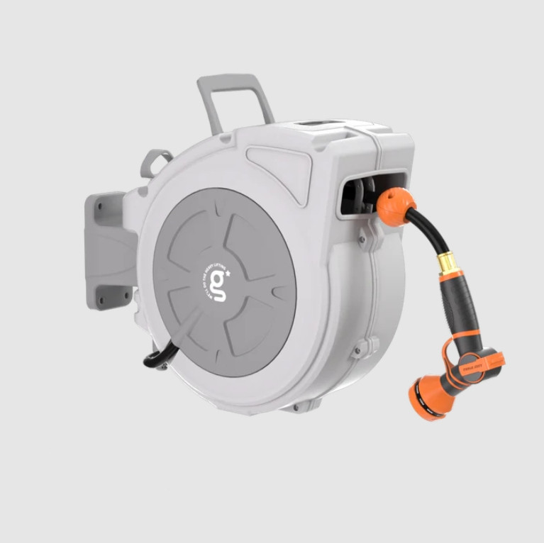 Giraffe Tools Retractable Garden Hose Reel 60-155 FT Water Hose Reel Wall-Mount