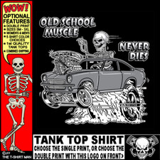1970-1977 Hot Rod Muscle Car Outlaw Gasser Drag Race Illusion Skeleton Tank Top 1970-1977 Hot Rod Muscle Car Outlaw Gasser Drag Race Illusion Skeleton Tank Top