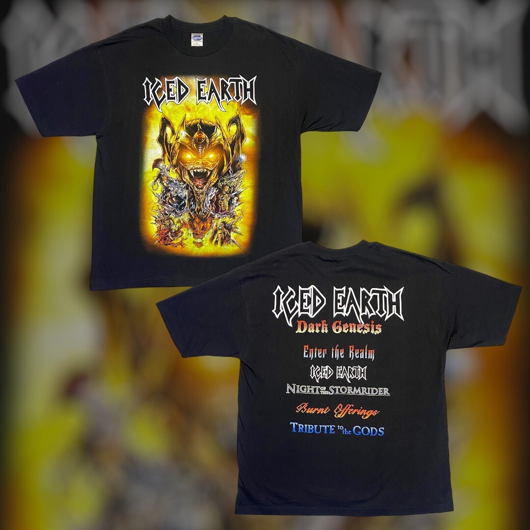 Vintage 90s Iced Earth Dark Genesis Concert Tour T-Shirt Size XL 