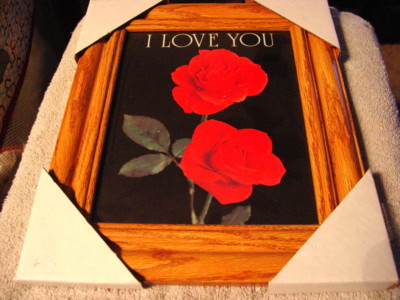 ROSE FLOWER 11X13 MDF FRAMED PICTURE POSTER ( WOOD LOOK FRAME )