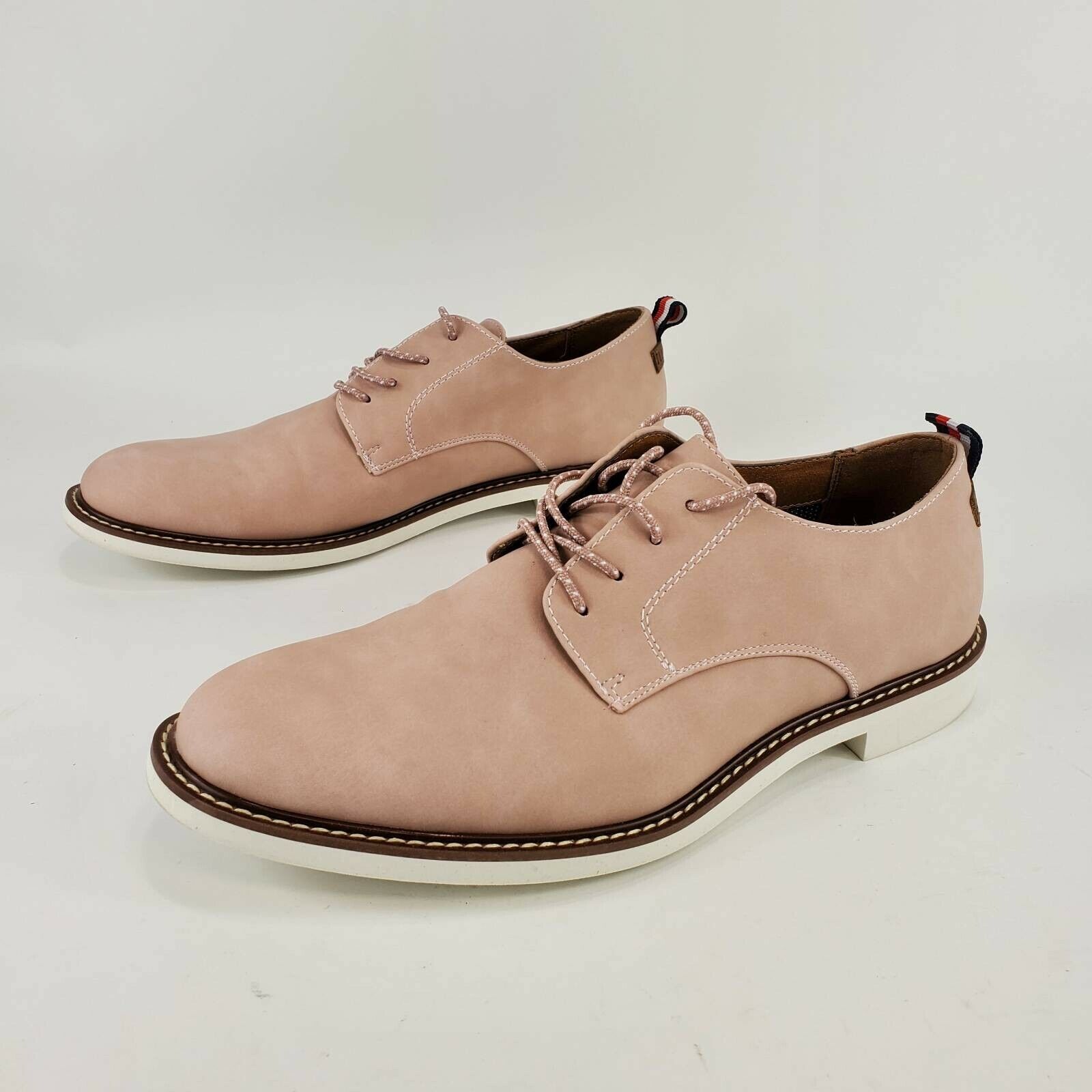 Rechazo Actualizar horario Tommy Hilfiger Mens Garson7 Oxford Shoes Pink Leather Lace Up Almond Toe  9.5 | eBay