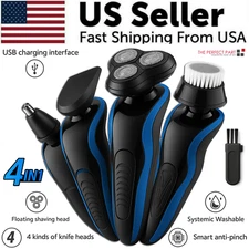 4-in-1 Electric Shaver Razor Waterproof Cordless Rechargeable Head Beard Trimmer