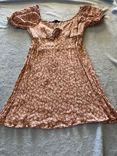 Jolie & Joy Peasant Babydoll Dress Smocked NWOT M Black Boho Floral