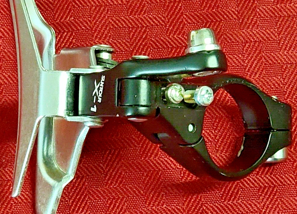 Deragliatore anteriore Suntour X-1 28.6 morsetto per mountain bike tripla MTB NOS foto 3