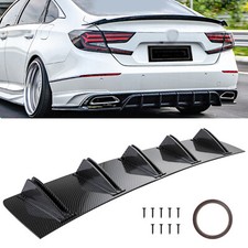 For Honda Accord Carbon Fiber Rear Bumper Diffuser Lip Splitter Body Shark Fins