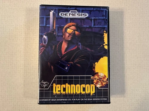 Techno Cop (Sega Genesis, 1990) CIB w/Manual VF-NM Excellent Tested/Working!!