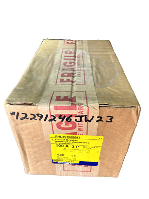 (1) Square D FHL36100 8041 3p 600v 100a Circuit Breaker 35k NEW IN BOX