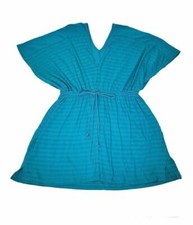 Ann Taylor LOFT Women's Teal Beach dress Cover up Kaftan Sarong Summer Swimwear