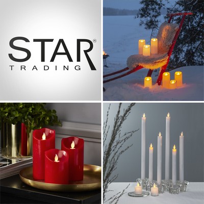 STAR Twinkle LED Stab Tafel Stumpen Kerze Windlicht flammenlos Batterie Timer