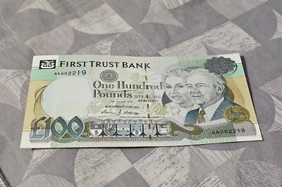 1998 First Trust Bank, One Hundred Pound, £100 Banknote, ''AA'' Low Serial Number