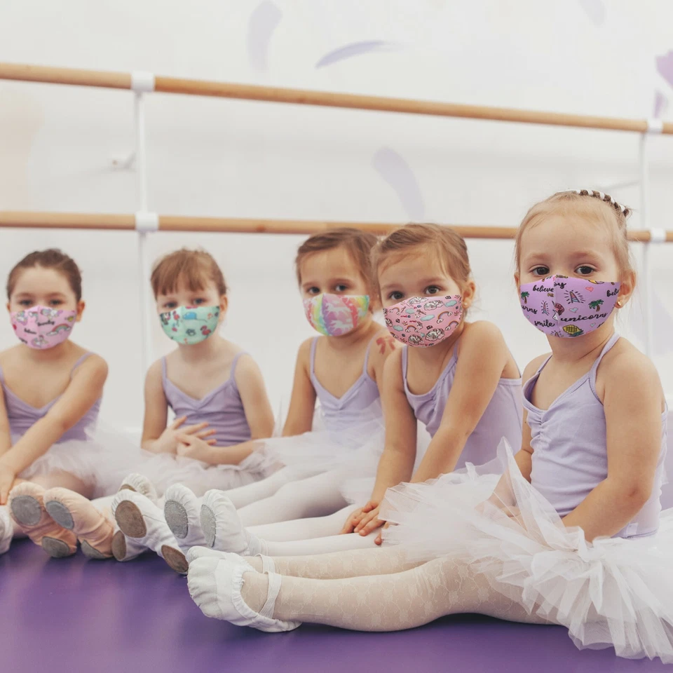 12 PC Kids Rainbow Unicorn Theme Washable Reusable Face Mask For 6-10 Years Old - Image 3 of 4