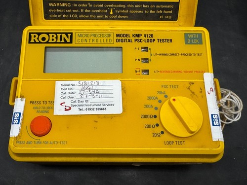 VINTAGE ROBIN KMP 4120 DIGITAL PSC LOOP TESTER YELLOW CASED ELECTRICAL TOOL - Picture 2 of 11