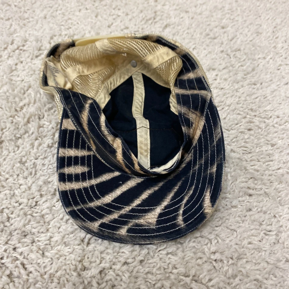 Chapéu Ralph Lauren denim e suprimentos vintage azul branco listra de zebra escudo anos 90 - Imagem 3 de 4