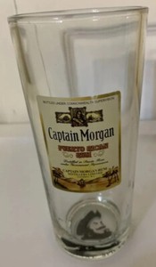 Captain Morgan Spiced Rum 6.25" Tall Drinking Collector Glass Tumbler 16 oz
