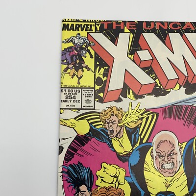 Uncanny X-men #254 RARE Cover Dec 1989 Marvel Comic Book Jim Lee