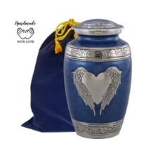 Angel Wings Urn - Blue Loving Angel Cremation Urn for Ashes with Velvet Bag